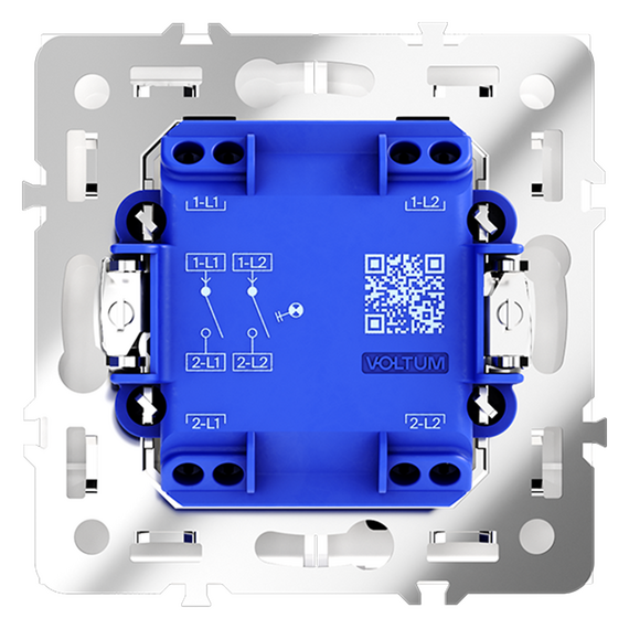Выключатель встраиваемый VOLTUM S70 двухклавишный с подсветкой 10А, (кашемир), изображение 4