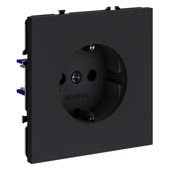 Розетка встраиваемая VOLTUM S70 с заземлением 16А, (графит), изображение 6
