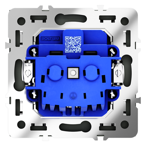 Розетка встраиваемая VOLTUM S70 с заземлением и защитными шторками, 16А, (титан), изображение 7