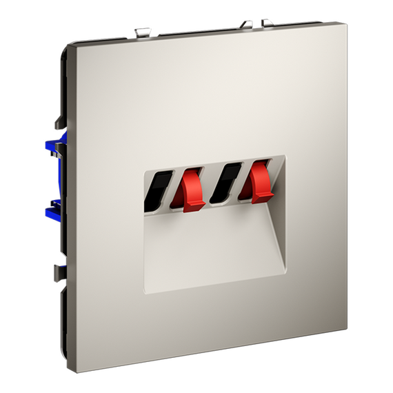 Розетка акустическая встраиваемая VOLTUM S70 4-местная, (кашемир), изображение 2