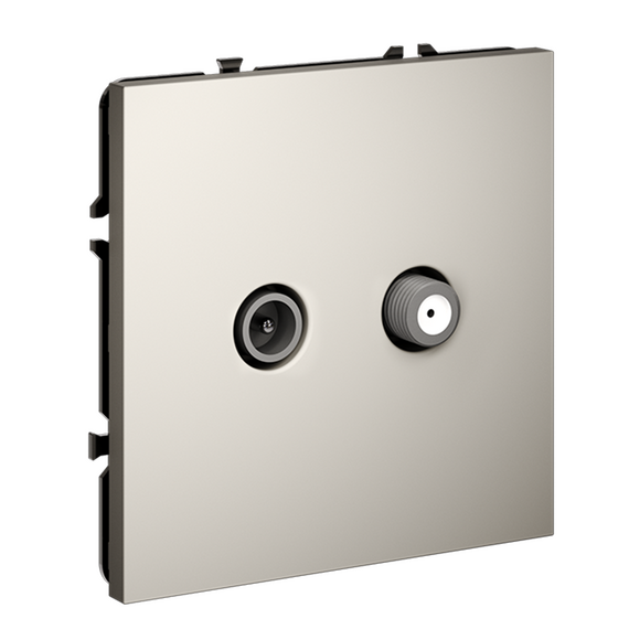 Розетка телевизионная встраиваемая VOLTUM S70 оконечная TV+SAT, (кашемир), изображение 2