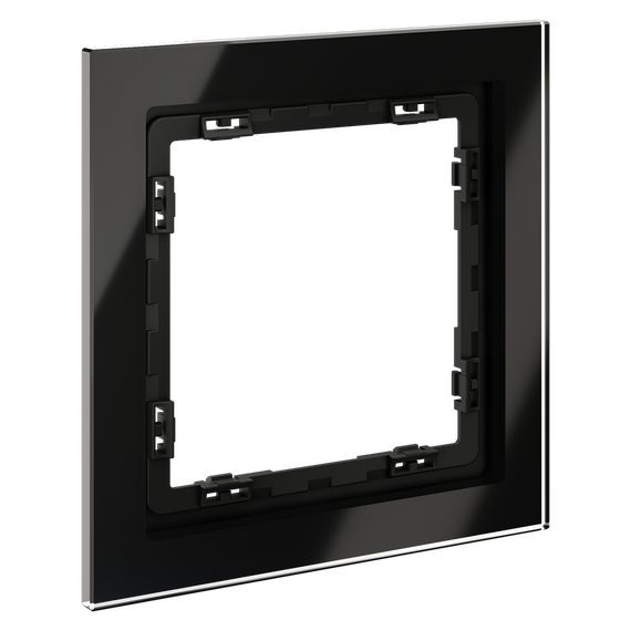 Рамка стеклянная VOLTUM S70 на 1 пост, (черный,стекло), изображение 2