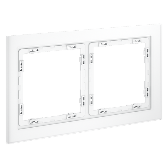 Рамка стеклянная VOLTUM S70 на 2 поста, (белый,матовый,стекло), изображение 2