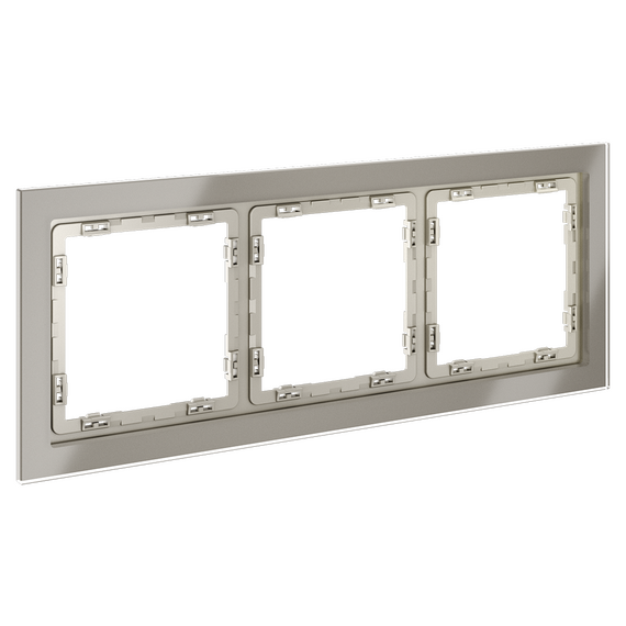 Рамка стеклянная VOLTUM S70 на 3 поста, (шелк, стекло), изображение 2