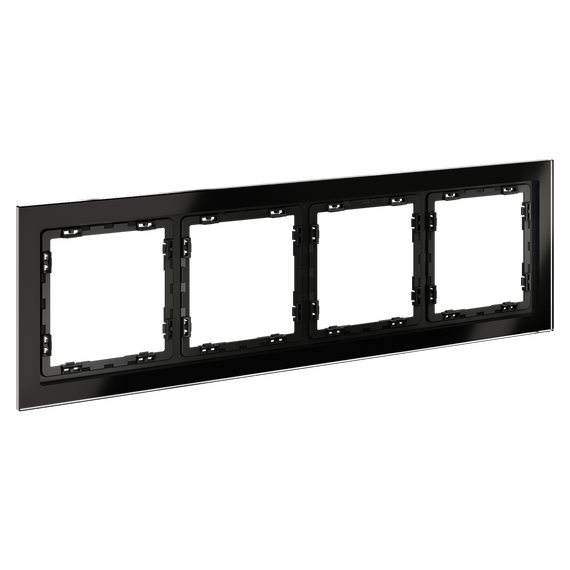 Рамка стеклянная VOLTUM S70 на 4 поста, (черный,стекло), изображение 2