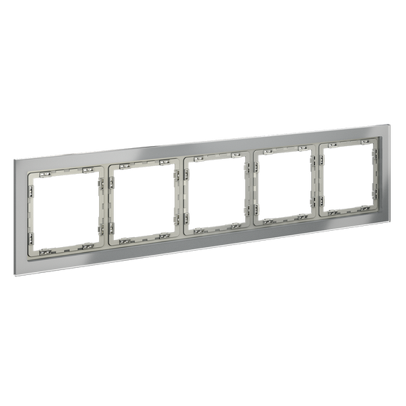 Рамка стеклянная VOLTUM S70 на 5 постов, (сталь, стекло), изображение 2