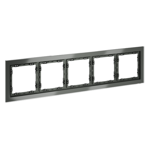 Рамка стеклянная VOLTUM S70 на 5 постов, (титан, стекло), изображение 2