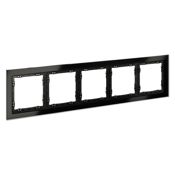 Рамка стеклянная VOLTUM S70 на 5 постов, (черный,стекло), изображение 2