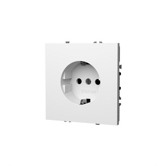 Розетка встраиваемая VOLTUM S70 с заземлением 16А, (белый глянцевый), изображение 7