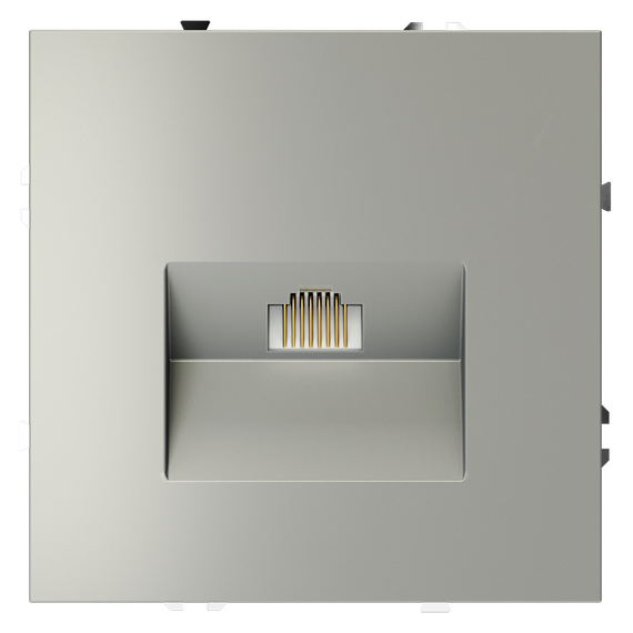 Розетка компьютерная встраиваемая VOLTUM S70 RJ45 кат.6, (сталь)