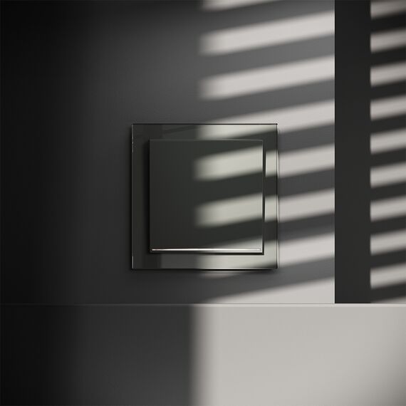 Выключатель встраиваемый VOLTUM S70 одноклавишный с подсветкой 10А, (титан), изображение 2