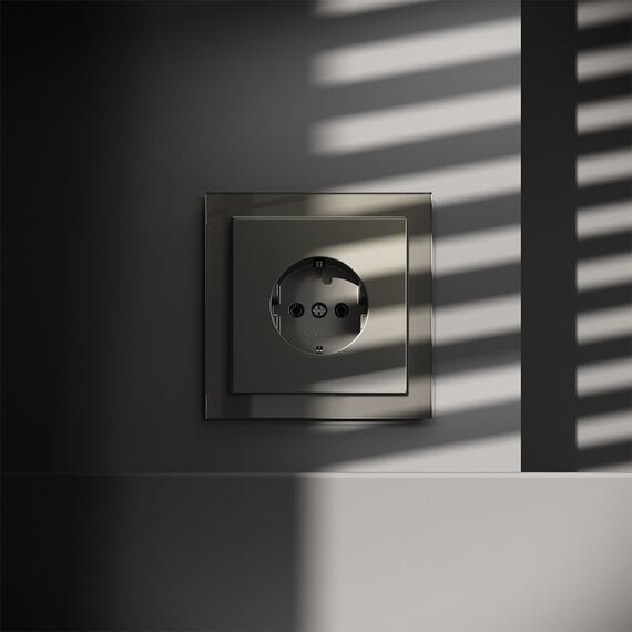 Розетка встраиваемая VOLTUM S70 с заземлением 16А, (шелк), изображение 2