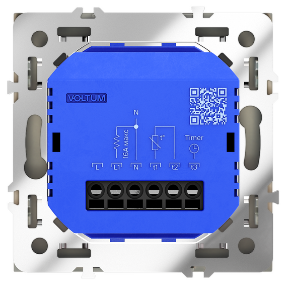 Терморегулятор электронный VOLTUM S70 с индикацией и датчиком, для теплого пола, (шелк), изображение 7