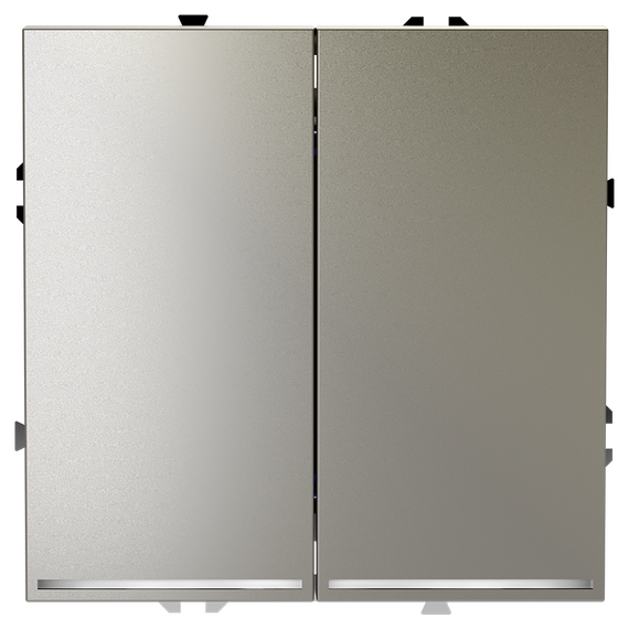 Проходной переключатель встраиваемый VOLTUM S70 двухклавишный с подсветкой 10А, (шелк)