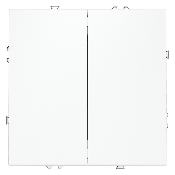 Выключатель с самовозвратом встраиваемый VOLTUM S70 двухклавишный 10А, (белый матовый)