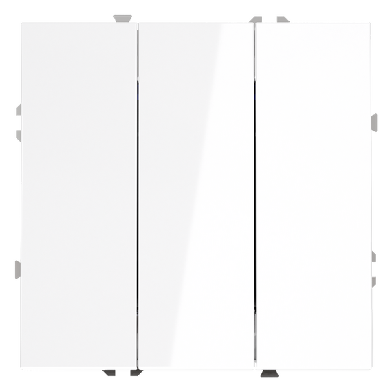 Выключатель встраиваемый VOLTUM S70 трехклавишный 10А, (белый глянцевый)