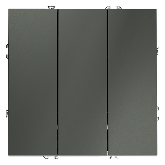 Выключатель встраиваемый VOLTUM S70 трехклавишный 10А, (титан)