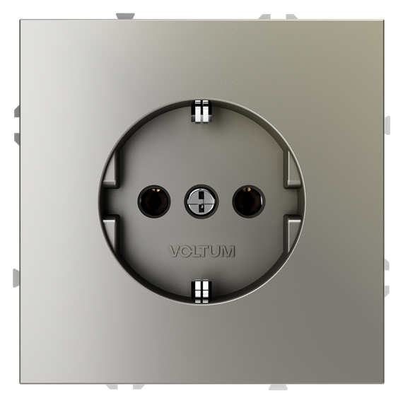 Розетка встраиваемая VOLTUM S70 с заземлением 16А, (шелк)