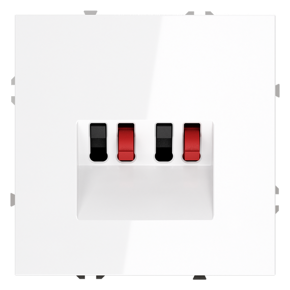 Розетка акустическая встраиваемая VOLTUM S70 4-местная, (белый глянцевый)