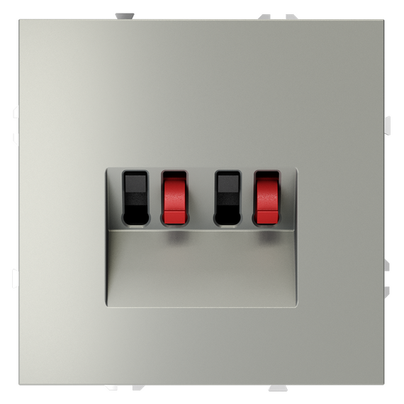 Розетка акустическая встраиваемая VOLTUM S70 4-местная, (сталь)