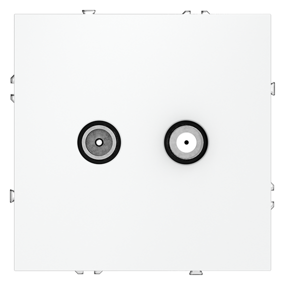 Розетка телевизионная встраиваемая VOLTUM S70 оконечная TV+SAT, (белый матовый)