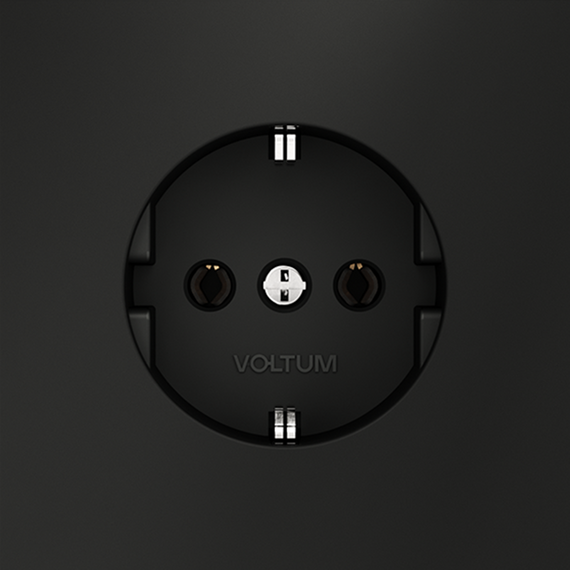 Розетка встраиваемая VOLTUM S70 с заземлением 16А, (черный матовый), изображение 8