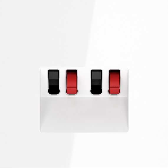 Розетка акустическая встраиваемая VOLTUM S70 4-местная, (белый глянцевый), изображение 7