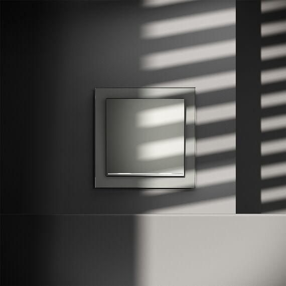 Выключатель встраиваемый VOLTUM S70 одноклавишный с подсветкой 10А, (сталь), изображение 4