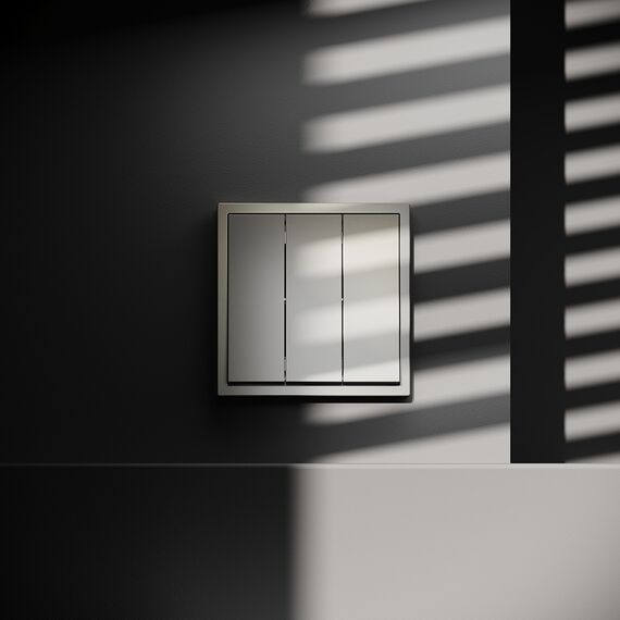 Выключатель встраиваемый VOLTUM S70 трехклавишный 10А, (шелк), изображение 4