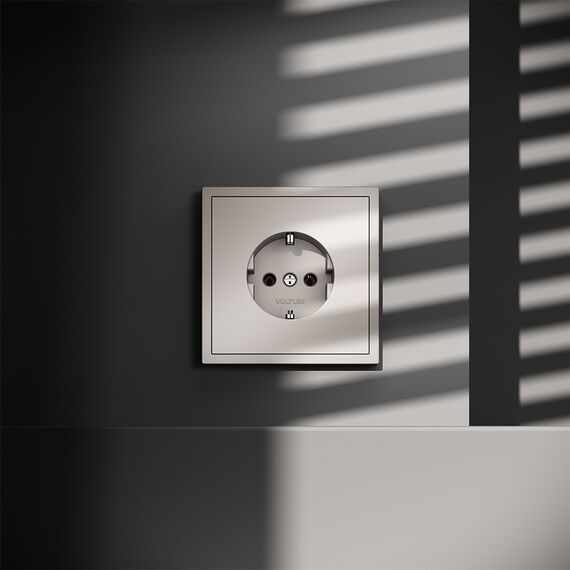 Розетка встраиваемая VOLTUM S70 с заземлением 16А, (кашемир), изображение 7