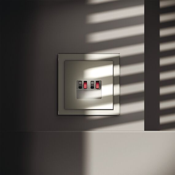 Розетка акустическая встраиваемая VOLTUM S70 4-местная, (сталь), изображение 4