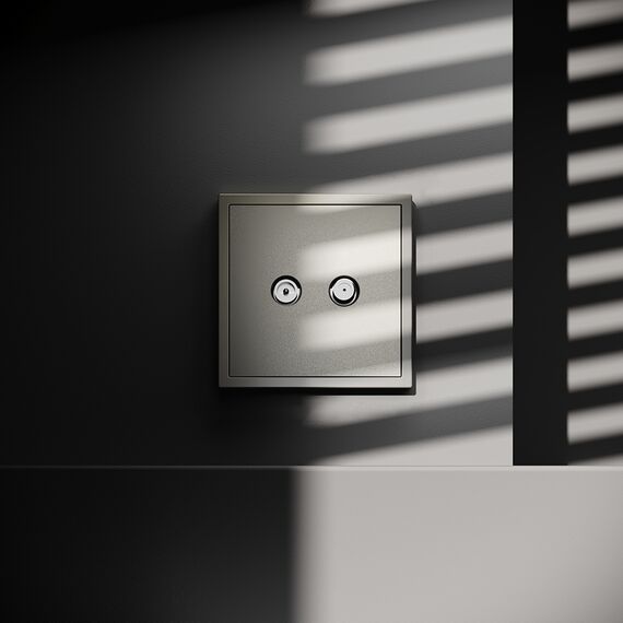 Розетка телевизионная встраиваемая VOLTUM S70 оконечная TV+SAT, (шелк), изображение 4