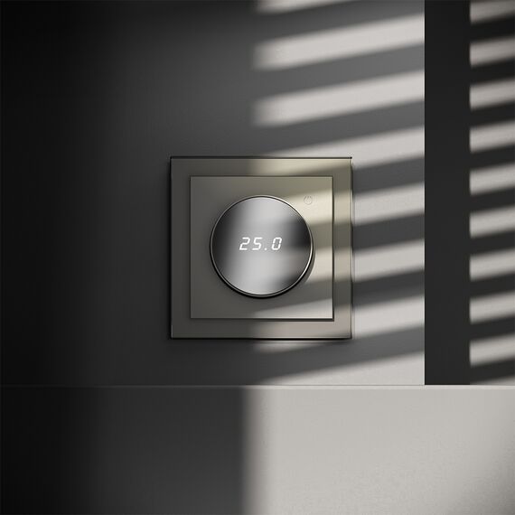 Терморегулятор электронный VOLTUM S70 с индикацией и датчиком, для теплого пола, (шелк), изображение 3