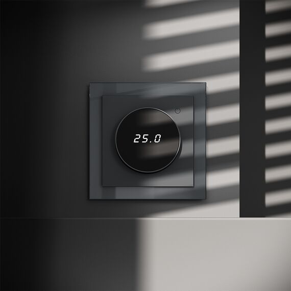 Терморегулятор электронный VOLTUM S70 с индикацией и датчиком, для теплого пола, (графит), изображение 3