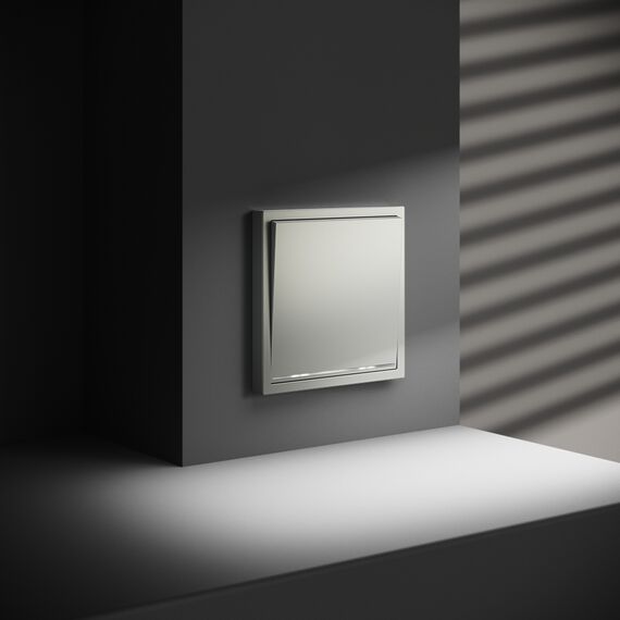 Выключатель встраиваемый VOLTUM S70 одноклавишный с подсветкой 10А, (сталь), изображение 5