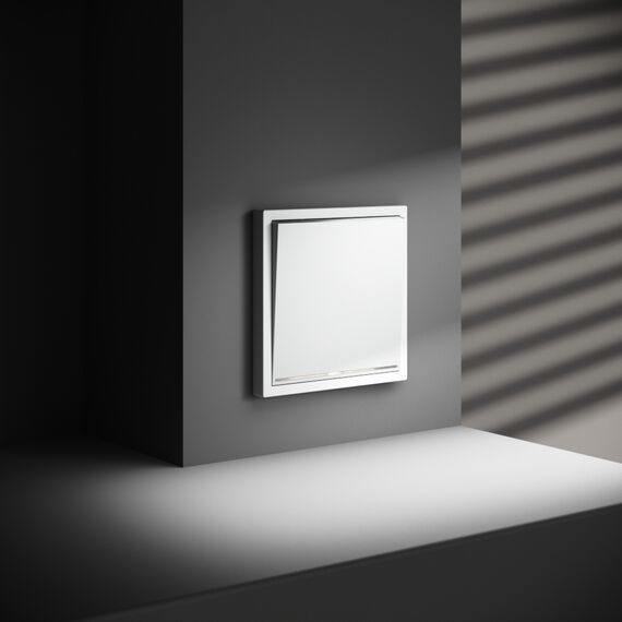 Проходной переключатель встраиваемый VOLTUM S70 одноклавишный с подсветкой 10А, (белый матовый), изображение 4