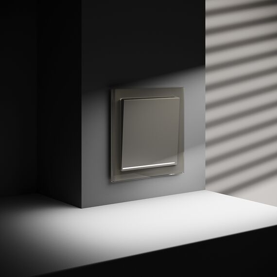 Проходной переключатель встраиваемый VOLTUM S70 одноклавишный с подсветкой 10А, (шелк), изображение 5