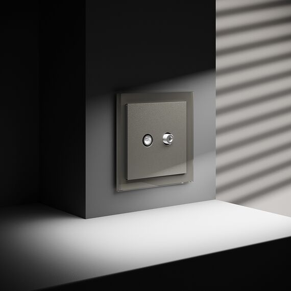 Розетка телевизионная встраиваемая VOLTUM S70 оконечная TV+SAT, (шелк), изображение 5