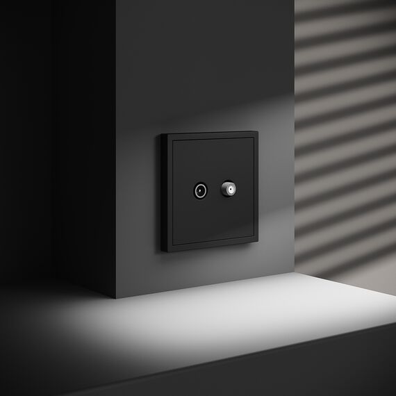 Розетка телевизионная встраиваемая VOLTUM S70 оконечная TV+SAT, (черный матовый), изображение 5