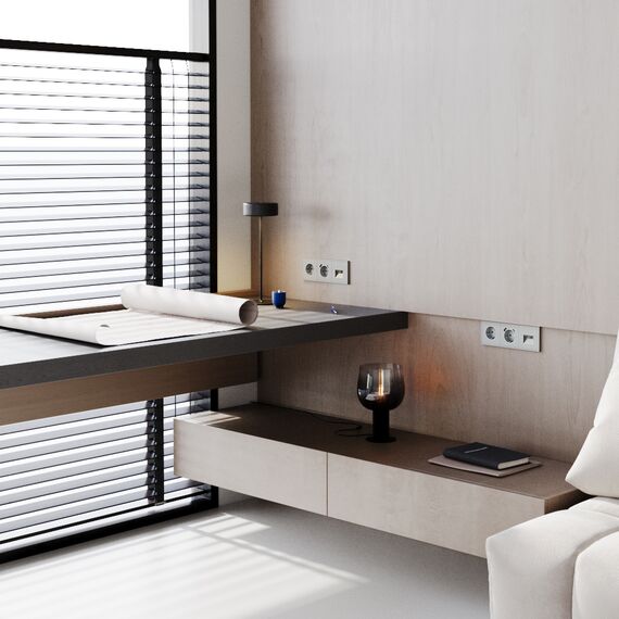 Розетка встраиваемая VOLTUM S70 с заземлением и защитными шторками, 16А, с USB, A+С, (сталь), изображение 7