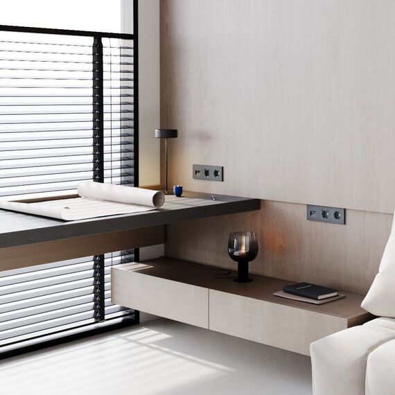 Розетка компьютерная встраиваемая VOLTUM S70 двойная RJ45+RJ45 кат.6, (графит), изображение 5