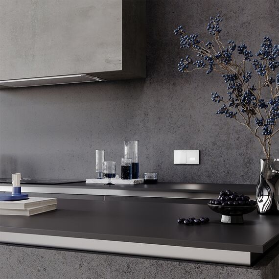 Выключатель встраиваемый VOLTUM S70 одноклавишный 10А, (белый глянцевый), изображение 5