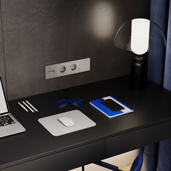 Выключатель встраиваемый VOLTUM S70 двухклавишный 10А, (кашемир), изображение 6