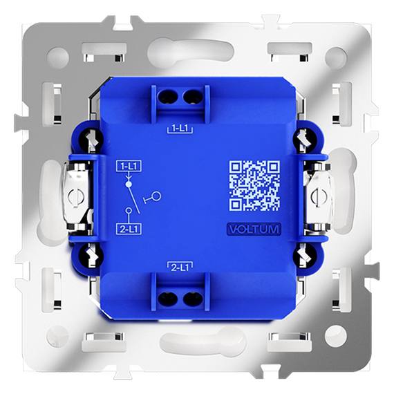 Выключатель встраиваемый VOLTUM S70 одноклавишный 10А, (белый матовый), изображение 3