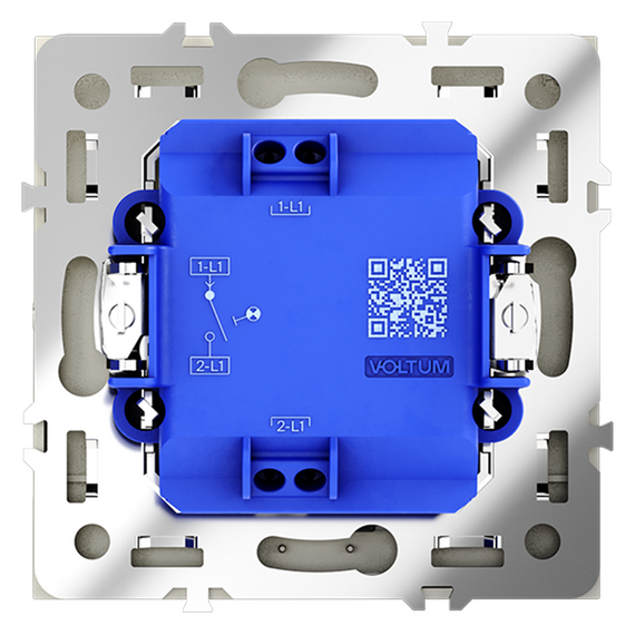 Выключатель встраиваемый VOLTUM S70 одноклавишный с подсветкой 10А, (сталь), изображение 3