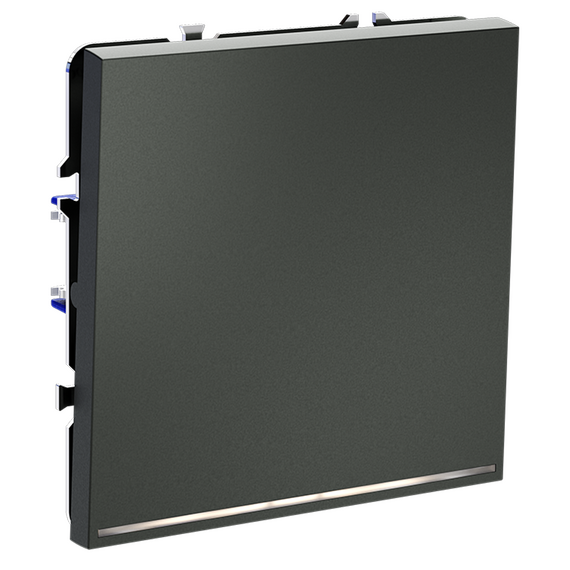 Выключатель встраиваемый VOLTUM S70 одноклавишный с подсветкой 10А, (титан), изображение 3