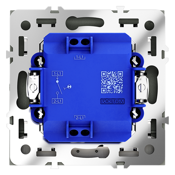 Выключатель встраиваемый VOLTUM S70 одноклавишный с подсветкой 10А, (титан), изображение 4