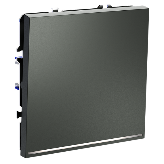 Проходной переключатель встраиваемый VOLTUM S70 одноклавишный с подсветкой 10А, (титан), изображение 2