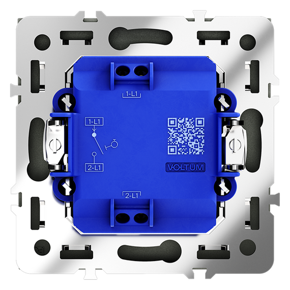 Выключатель с самовозвратом встраиваемый VOLTUM S70 одноклавишный 10А, (титан), изображение 3