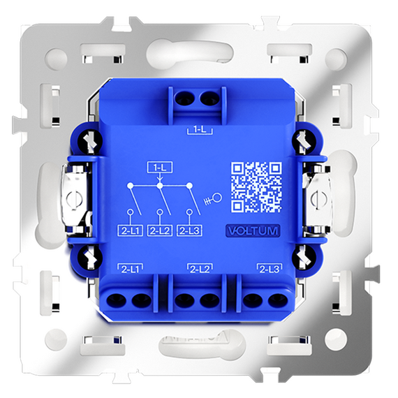 Выключатель встраиваемый VOLTUM S70 трехклавишный 10А, (белый матовый), изображение 3
